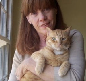 Mary Ann Mace with her cat Riley